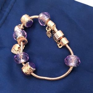Golden Bracelet with charms and beads